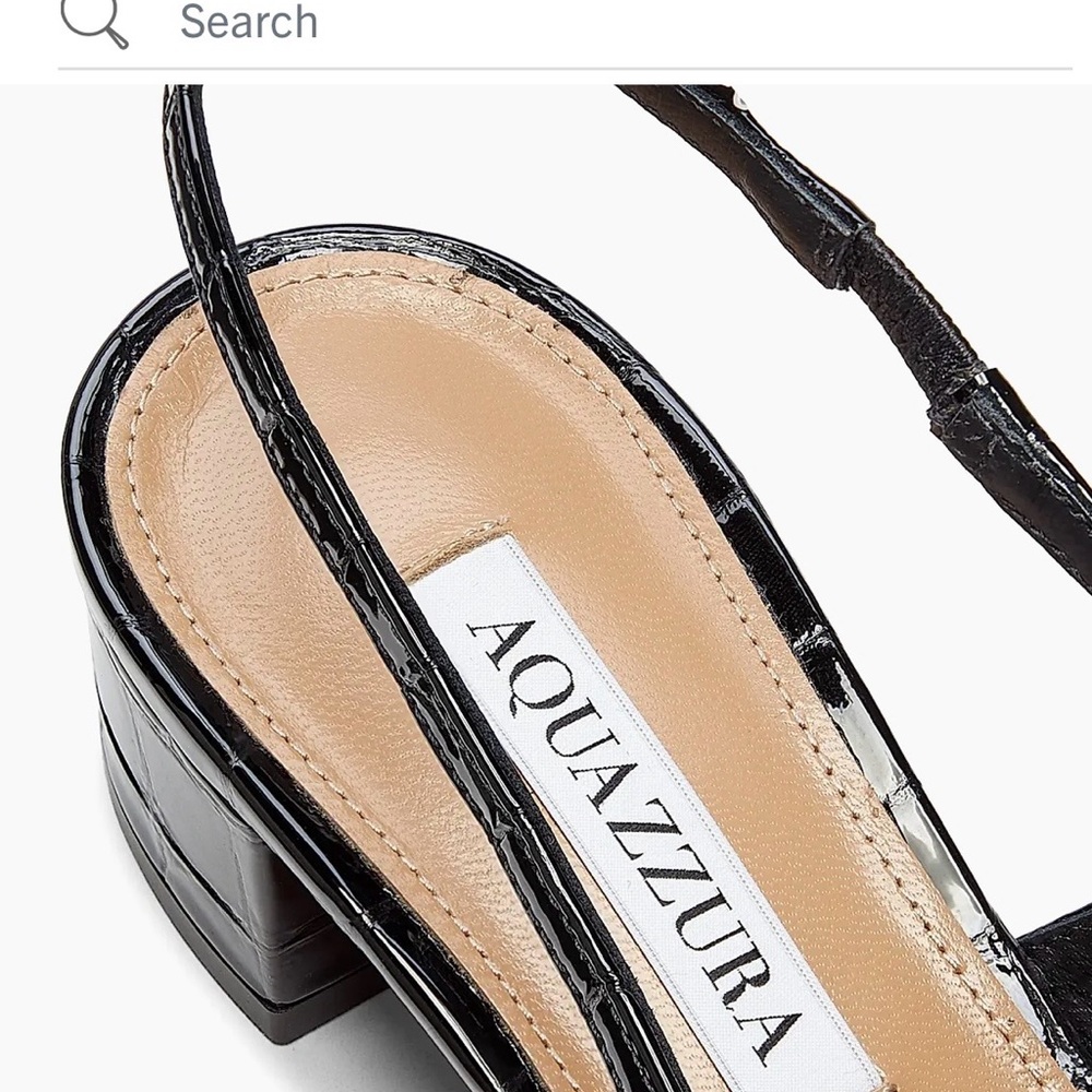 Aquazzura Black Croc-Embossed Slingback Mule - Picture 4 of 7